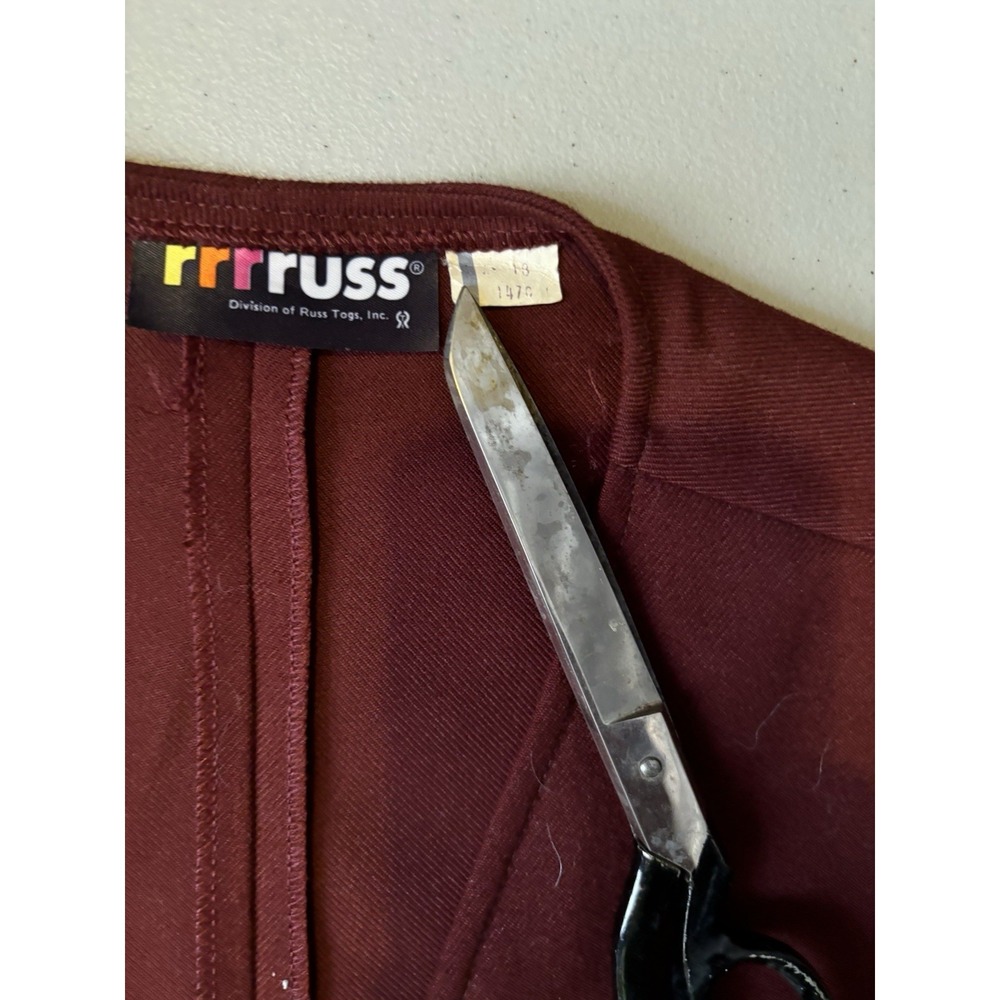 Vtg Rrrruss Maroon Vest M - Picture 3 of 6